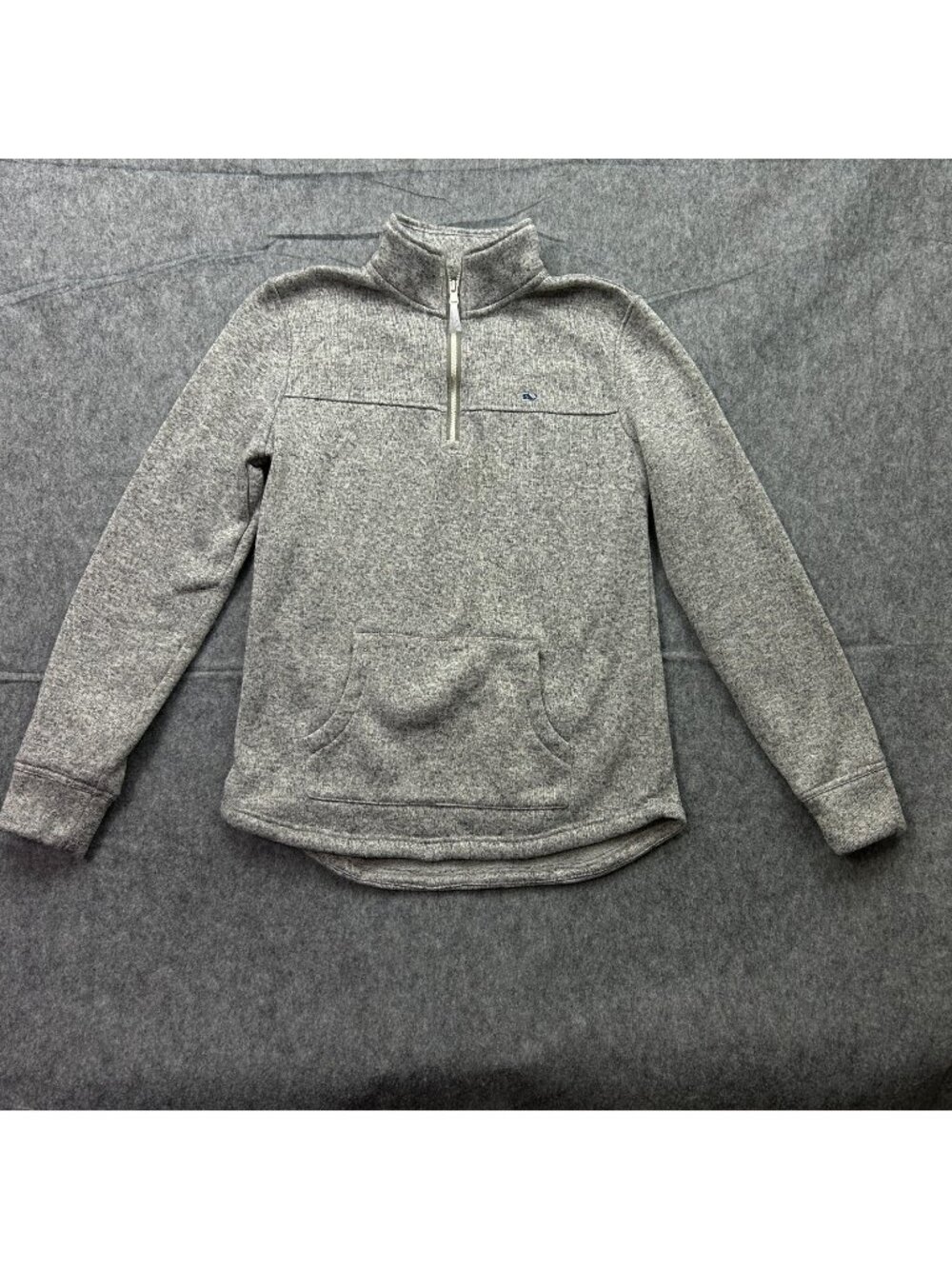 Vineayrd Vines Quarter Zip Pullover Sweater Women's Size Medium Gray Polyester